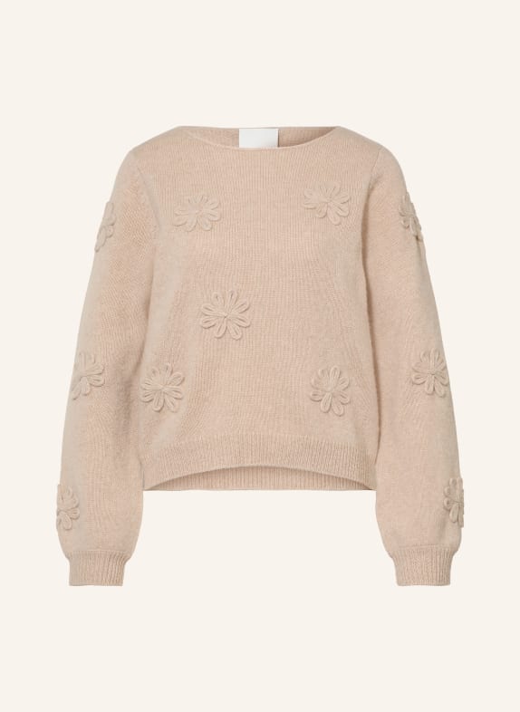 ALLUDE Trui met kasjmier BEIGE