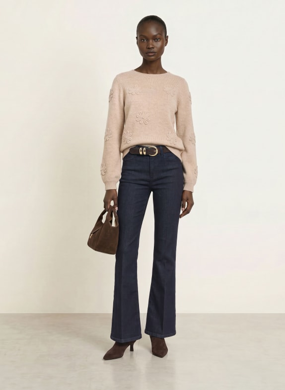 ALLUDE Trui met kasjmier BEIGE
