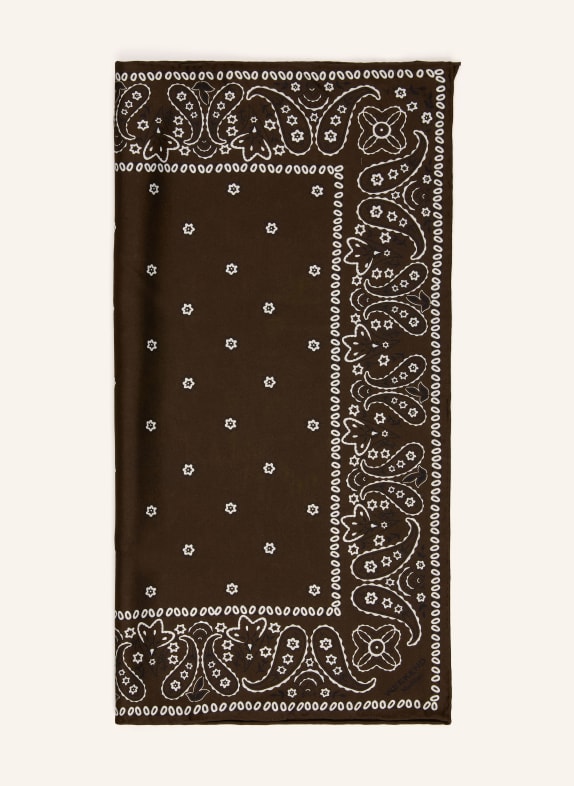 WEEKEND Max Mara Foulard en soie ELODIA MARRON FONCÉ / BLANC / NOIR