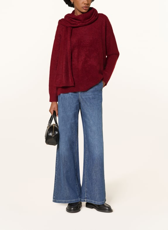 S Max Mara Pullover ARIA mit abnehmbarem Schal DUNKELROT