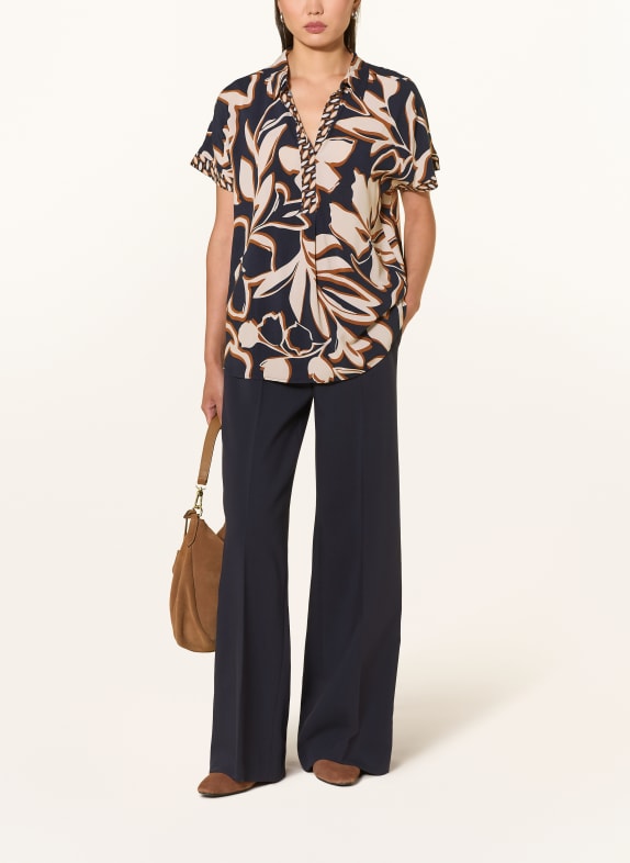 Betty Barclay Blouseshirt DONKERBLAUW / BRUIN / BEIGE