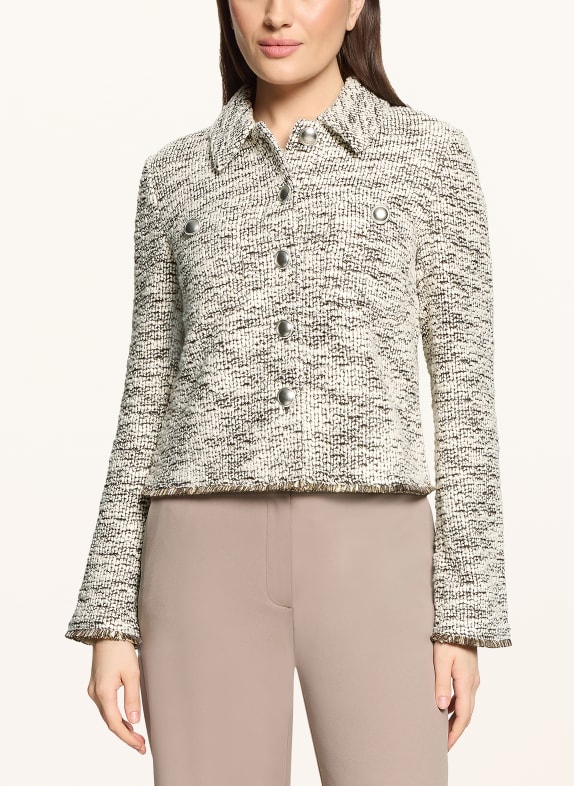 Betty Barclay Bouclé-jas met glittergaren CRÈME / ZWART