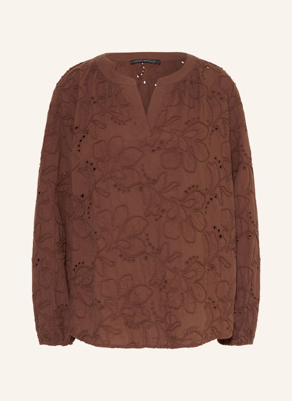 Betty Barclay Shirt blouse with openwork lace DARK BROWN