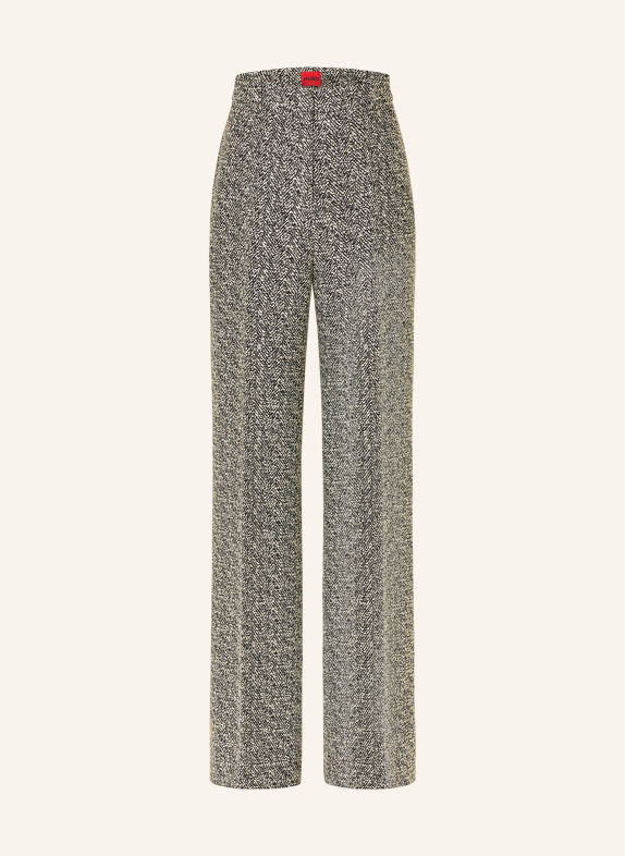 HUGO Pantalon palazzo HASMINA NOIR / GRIS / BLANC