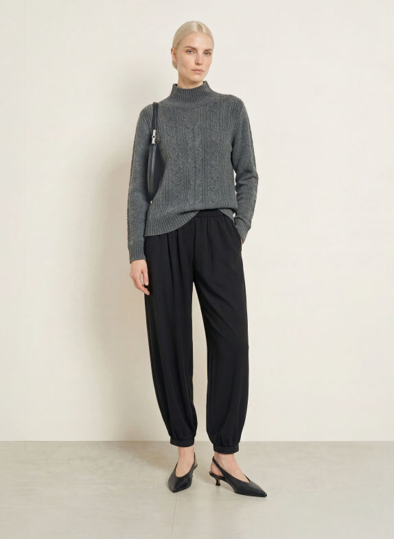 darling harbour Sweter z kaszmiru DARK GREY MELANGE