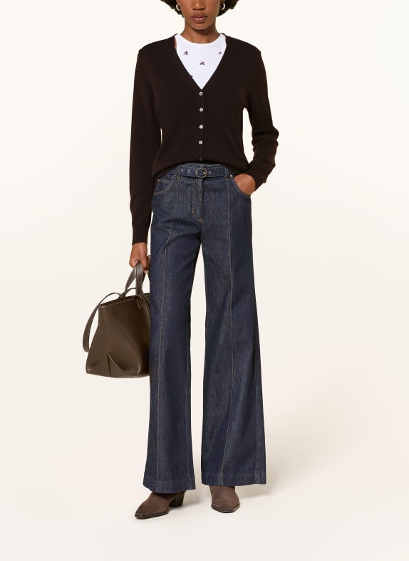 (THE MERCER) N.Y. Vest van kasjmier MARRON FONCÉ
