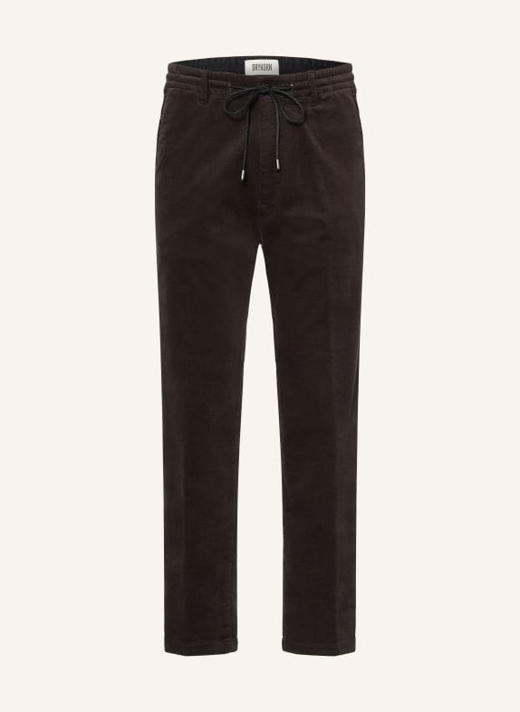 DRYKORN Pantalon en velours côtelé DEGER, coupe régulière MARRON FONCÉ