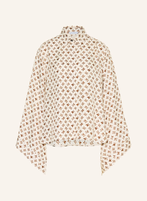 Max Mara OBICE Silk Blouse CREAM / DARK BROWN / BROWN