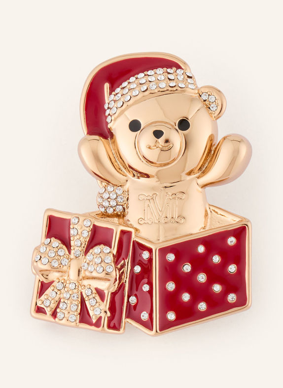 Max Mara Brosche SHINY GOLD / ROT / WEISS