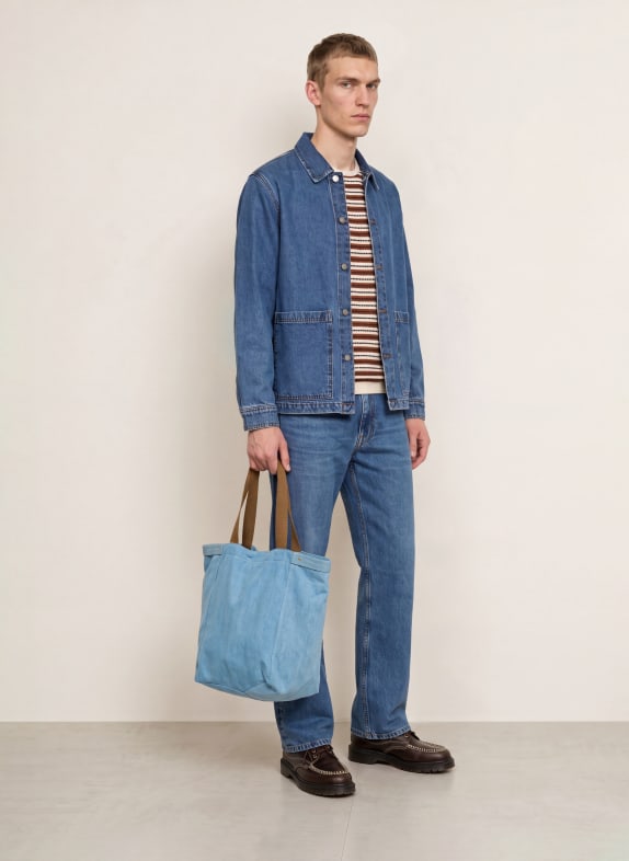 NN.07 Shopper GRIP med lomme LYSEBLÅ / BRUN