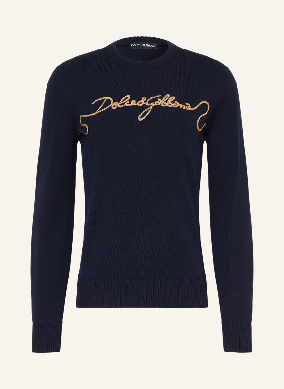 DOLCE & GABBANA Pull BLEU FONCÉ / BEIGE