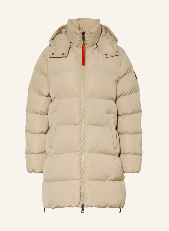No.1 Como ISCHGL Quilted Coat with Detachable Hood BEIGE