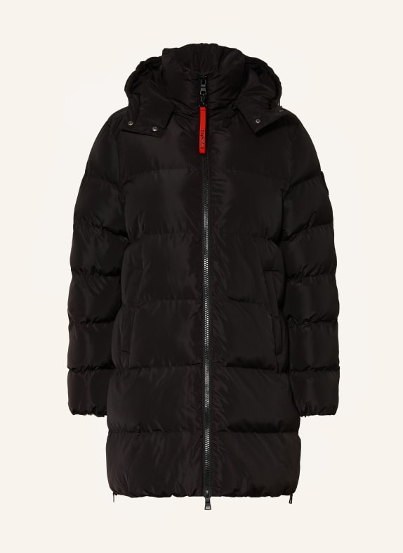 No.1 Como Manteau matelassé ISCHGL avec capuche amovible NOIR