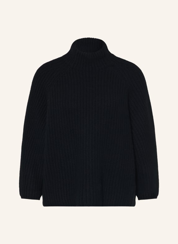 HERZENS 3/4-sleeve sweater with cashmere BLACK