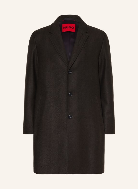 HUGO MALTE Wool coat DARK GREEN