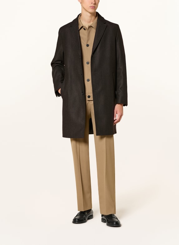 HUGO MALTE Wool coat DARK GREEN