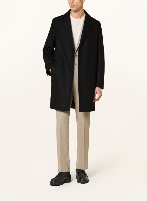 HUGO MALTE Wool coat BLACK