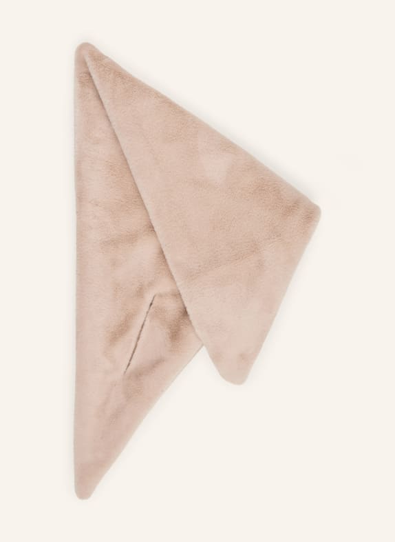 HERNO Triangulär sjal i fuskpäls BEIGE