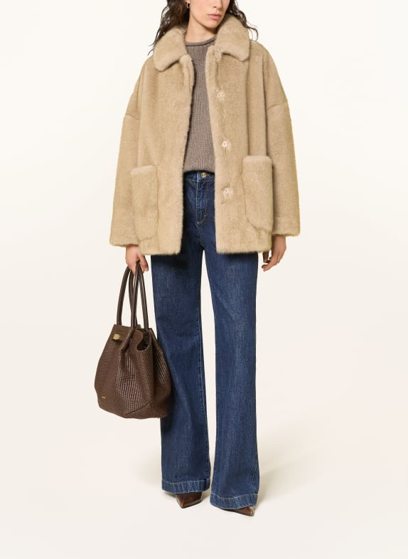 HERNO Jas van imitatiebont BEIGE