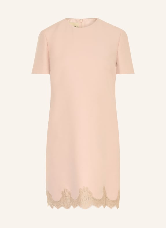 VALENTINO Kleid SOLID mit Seide und Spitze ROSÉ