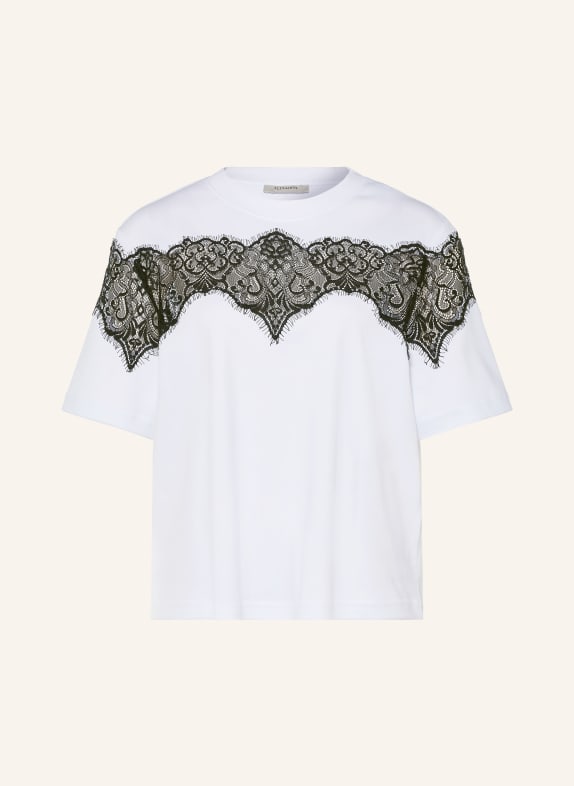 ALLSAINTS LISA T-shirt with lace WHITE / BLACK
