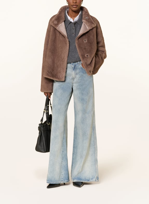 STUDIO AR Veste réversible en fausse fourrure MALLOW TAUPE