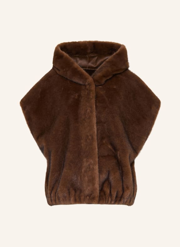 STUDIO AR Omkeerbare bodywarmer van imitatiebont OLENA MARRON FONCÉ