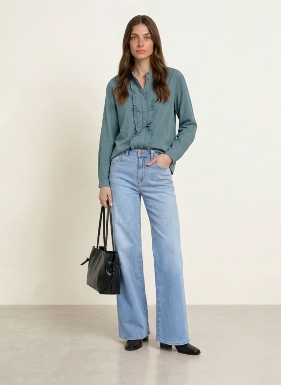 Soluzione Blouse met ruches BLAUWGRIJS