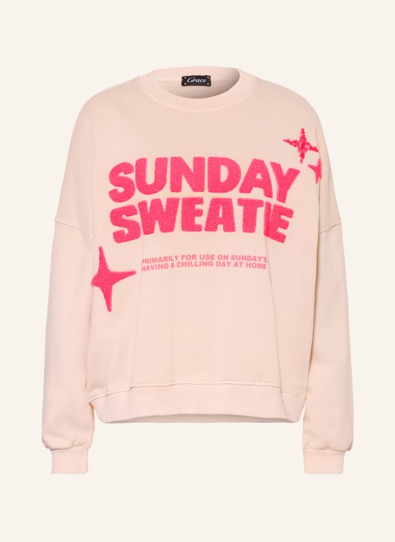 Grace SUNDAY SWEATIE Sweatshirt CREAM / NEON PINK