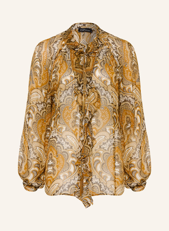 Grace VENICE Blouse with Ruffles LIGHT BROWN / CAMEL / DARK BROWN