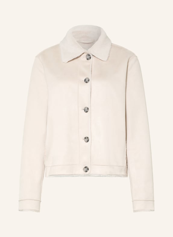 lilienfels Leather-look jacket with faux fur CREAM