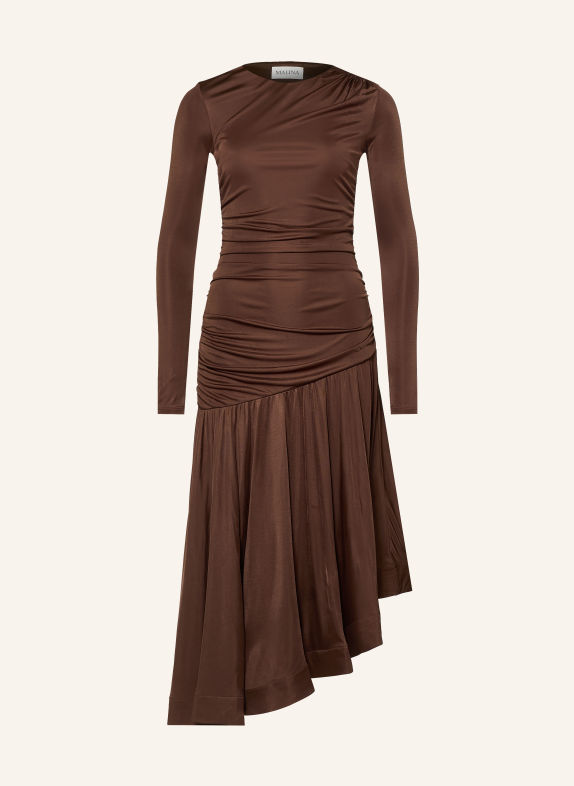 MALINA LIONELLE Jersey Evening Dress DARK BROWN