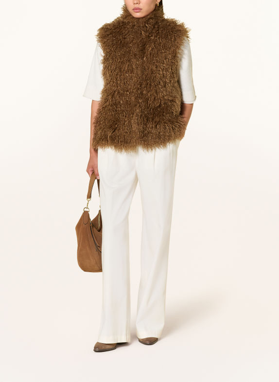 Grace Bodywarmer van imitatiebont BRUIN