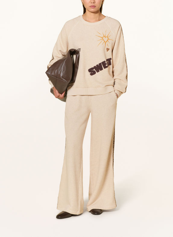 Grace Sweatpant met studs en galonstrepen CRÈME / GOUD / BRUIN