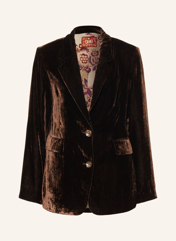 Grace Fluwelen blazer MARRON FONCÉ