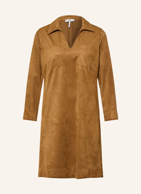 CINQUE Robe CIDENIM aspect cuir COGNAC