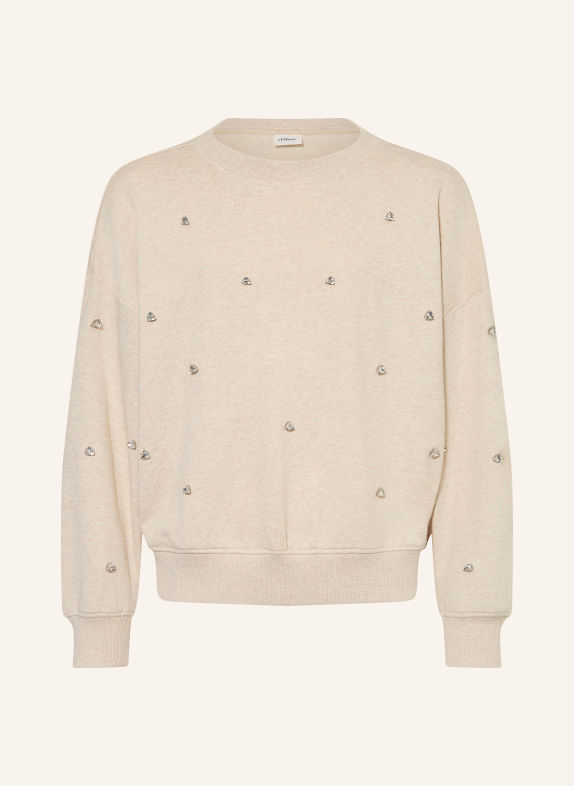 s.Oliver RED Sweatshirt orné de pierres décoratives ÉCRU / ARGENT