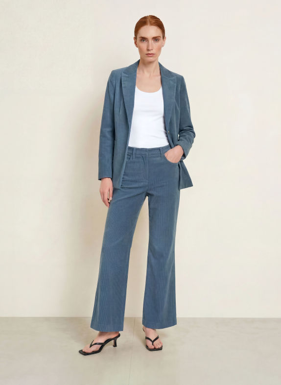 s.Oliver BLACK LABEL Marlenehose aus Cord PETROL