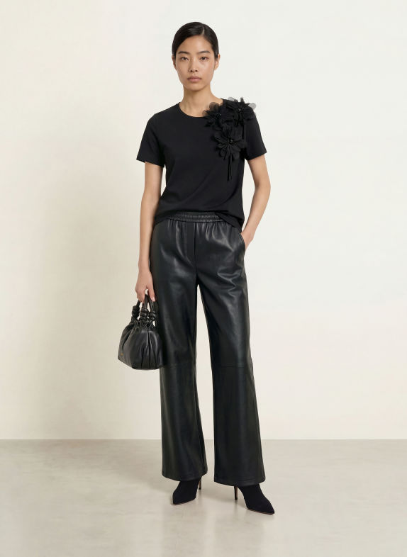 s.Oliver BLACK LABEL T-Shirt mit Schmucksteinen SCHWARZ