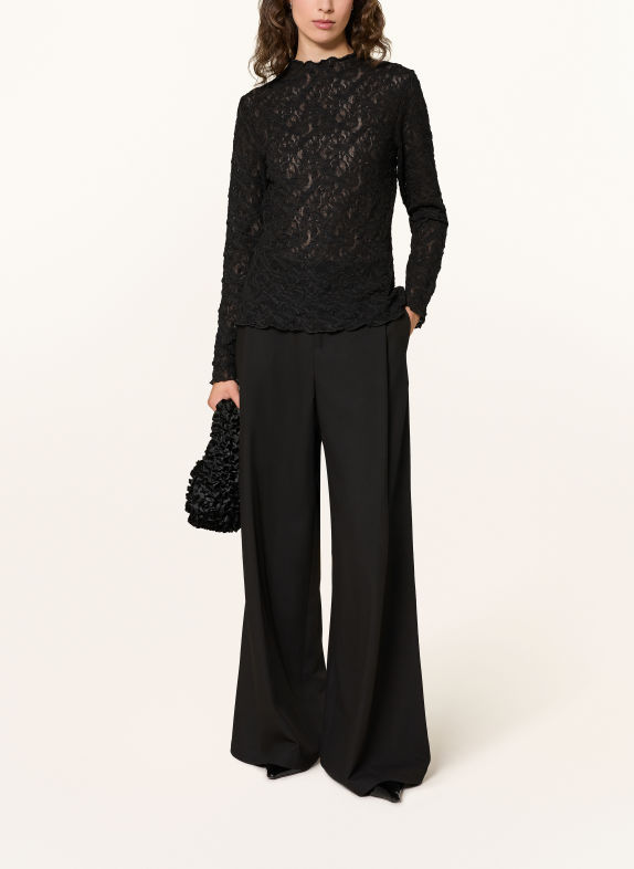 s.Oliver BLACK LABEL Longsleeve aus Spitze SCHWARZ