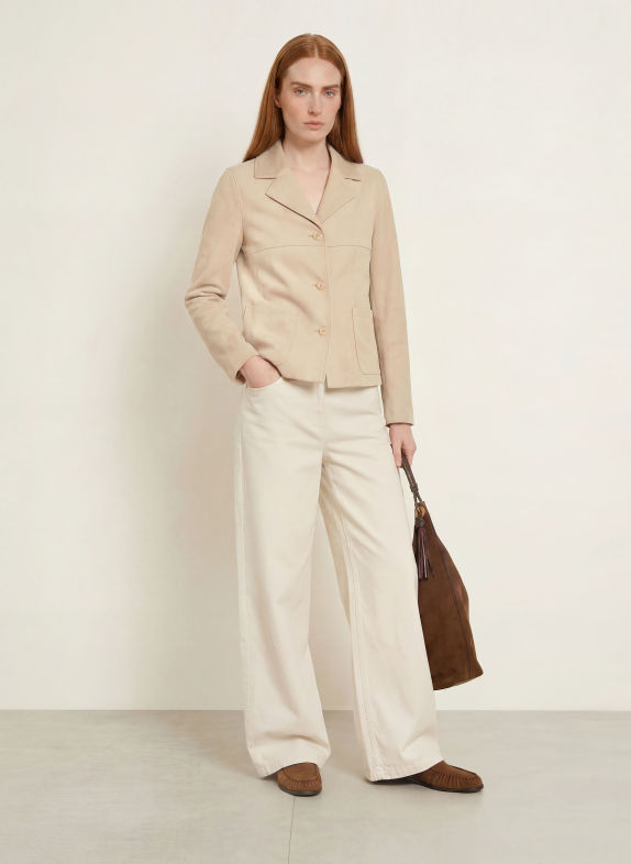 comma Jacke in Lederoptik BEIGE
