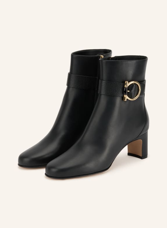 FERRAGAMO JAMIE Ankle boots BLACK / GOLD