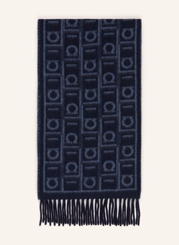 FERRAGAMO Scarf with cashmere DARK BLUE / BLUE