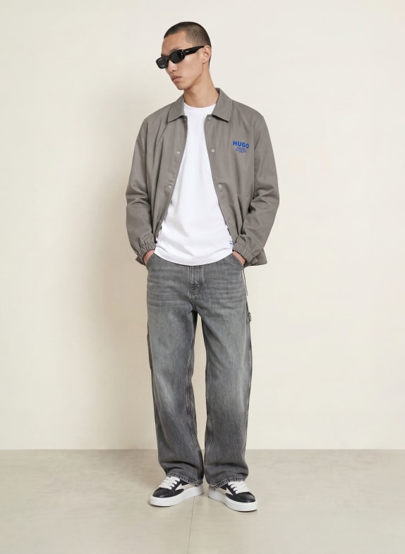 HUGO Koszula typu overshirt BIYO SZARY / NIEBIESKI