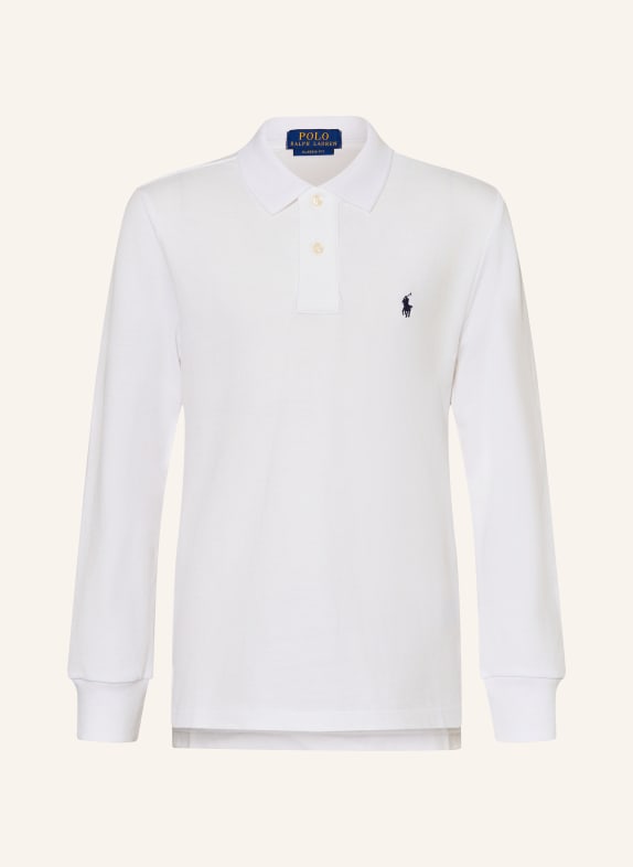 POLO RALPH LAUREN Piqué-Poloshirt WEISS / DUNKELBLAU