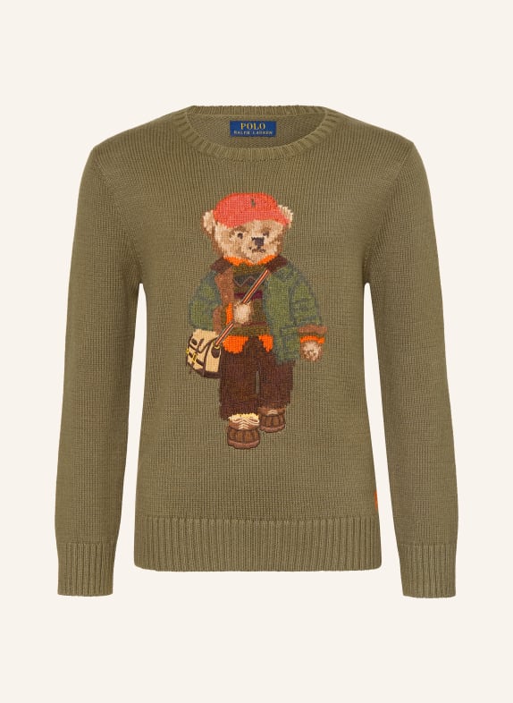 POLO RALPH LAUREN Sweater GREEN / BROWN / ORANGE