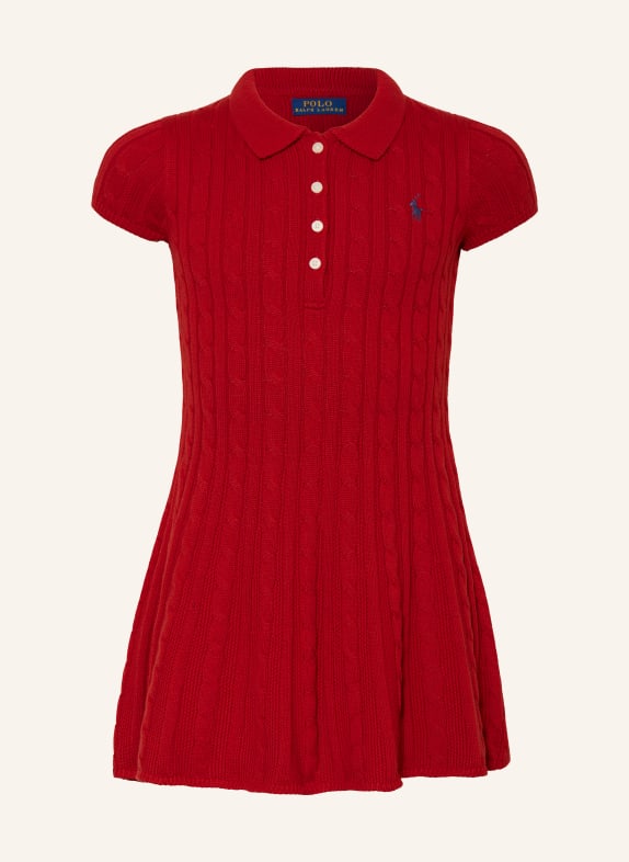 POLO RALPH LAUREN Gebreide jurk DONKERROOD