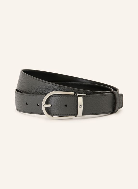 MONTBLANC Leren riem DONKERGRIJS / ZILVER