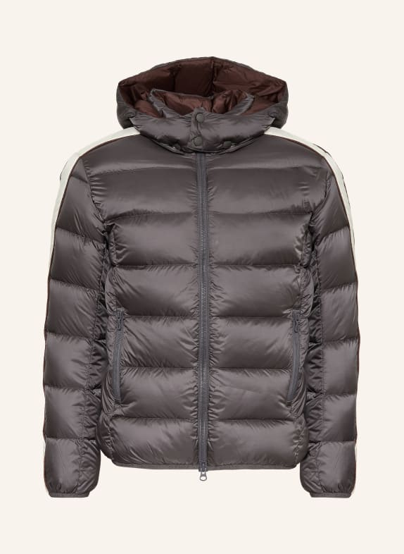 COLMAR Daunenjacke mit abnehmbarer Kapuze DUNKELGRAU / ECRU / DUNKELROT
