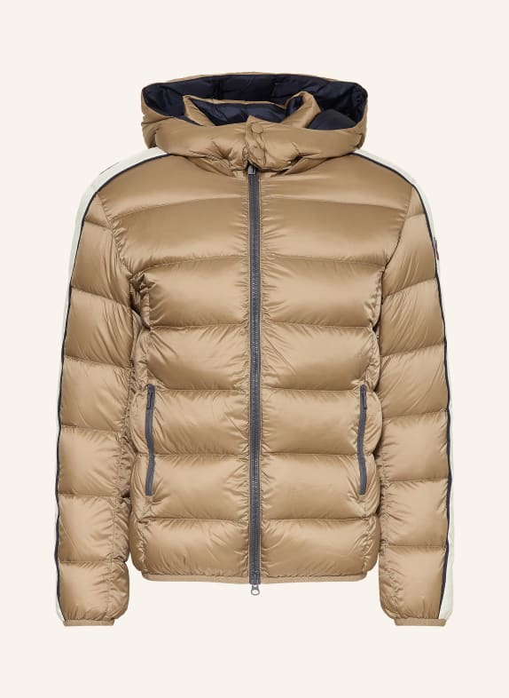 COLMAR Daunenjacke mit abnehmbarer Kapuze HELLBRAUN / ECRU / DUNKELBLAU